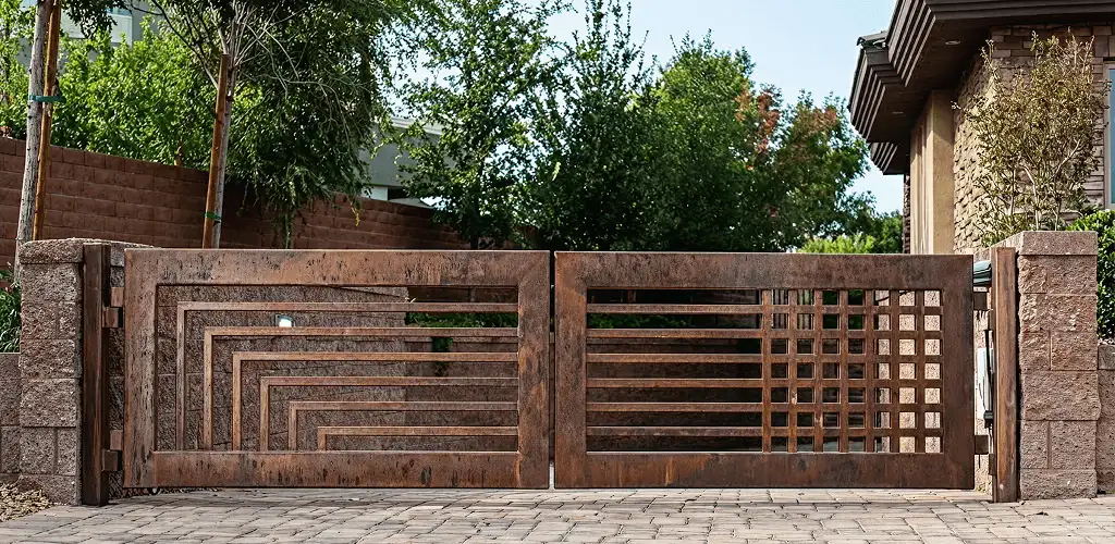 Custom driveway gate installation for a home entrance in Sioux Falls, SD