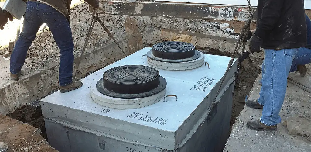 Grease trap installation for a commercial property drainage system in Sioux Falls, SD