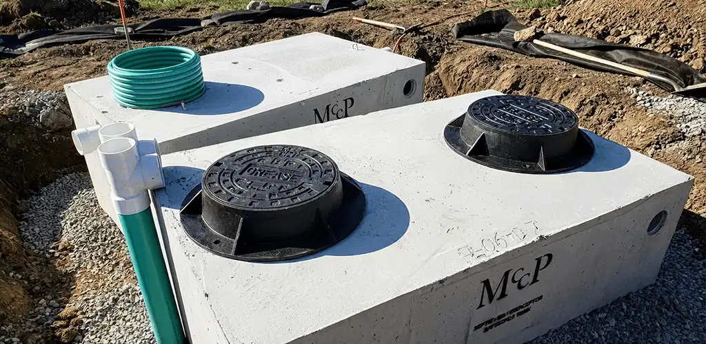 Grease trap installation unit set in place for drainage protection in Sioux Falls, SD