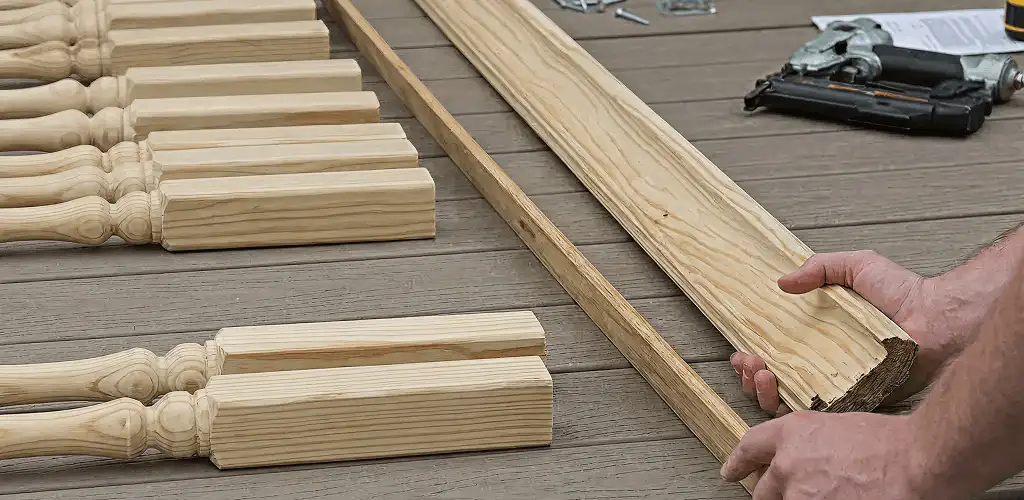 Handrail installation materials and wood components for stair rail work in Sioux Falls, SD