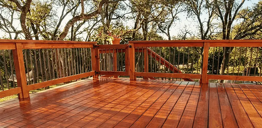 Deck sealing results with a freshly sealed wood deck in Sioux Falls, SD